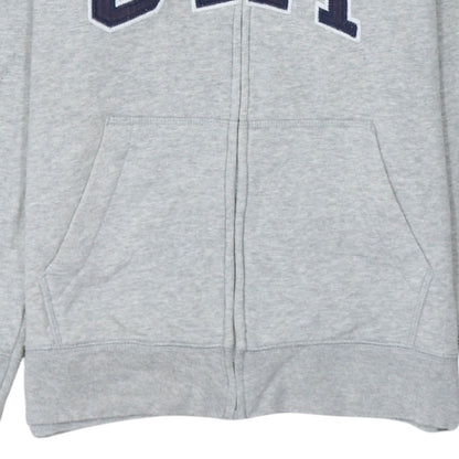 GapKids Boys Grey Full Zip Hoodie Size 13 Years Cotton Blend Logo Top