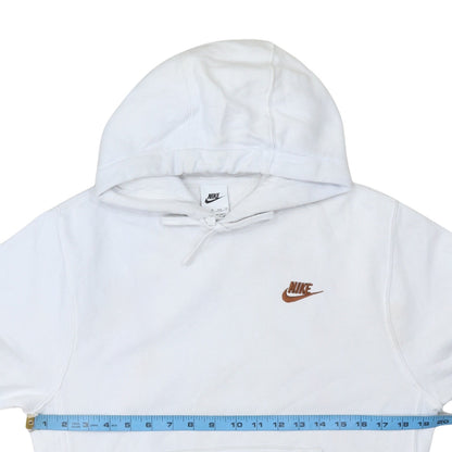 Nike Men's White XS Pullover Hoodie with Brown Logo
