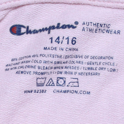 Champion Teens Pink Pullover Hoodie Size 14 Logo Graphic Sweatshirt