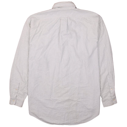 Ralph Lauren Men's White Striped Cotton Yarmouth Button-Down Shirt 16.5