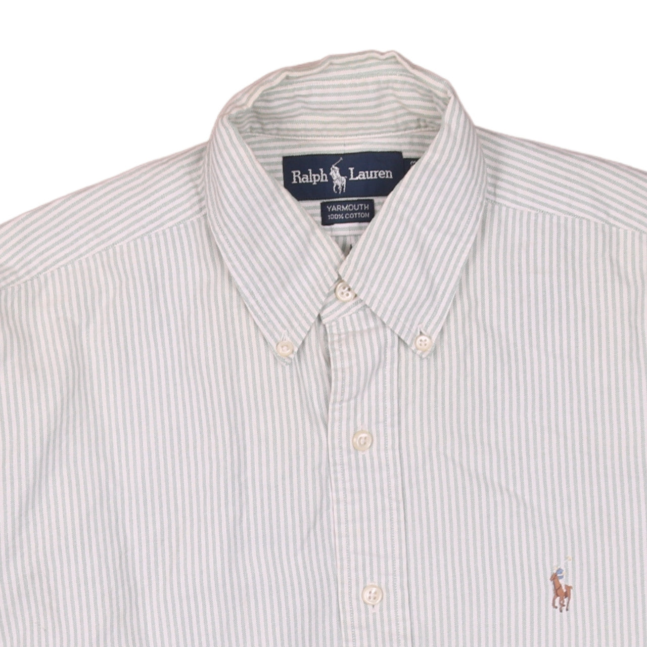 Ralph Lauren Men's White Striped Cotton Yarmouth Button-Down Shirt 16.5
