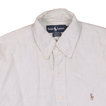 Ralph Lauren Men's White Striped Cotton Yarmouth Button-Down Shirt 16.5