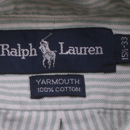 Ralph Lauren Men's White Striped Cotton Yarmouth Button-Down Shirt 16.5