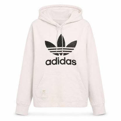 Adidas Women White Hoodie UK 10 Pullover Hooded Sweatshirt