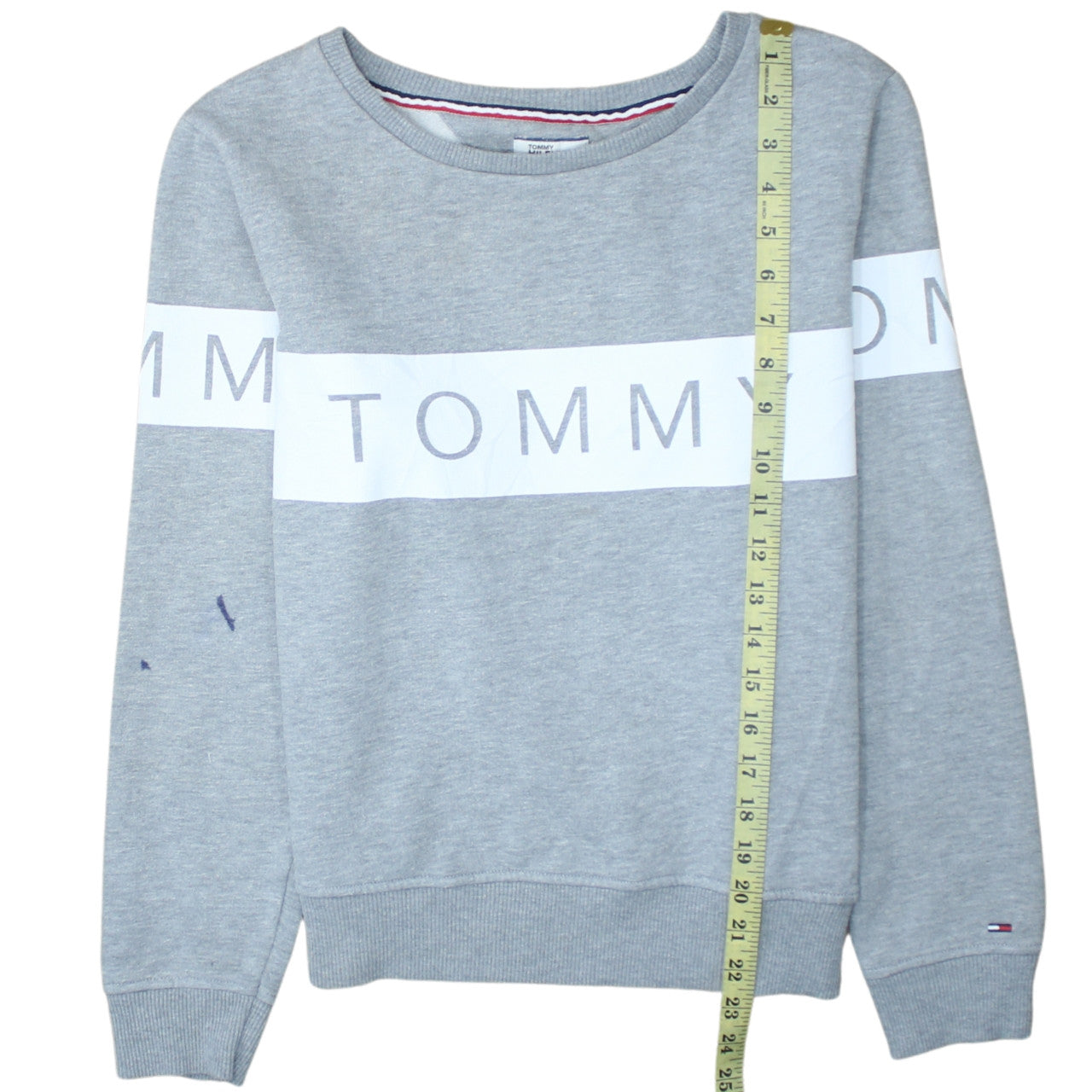 Tommy Hilfiger Men’s Grey Logo Crew Neck Sweatshirt Size S