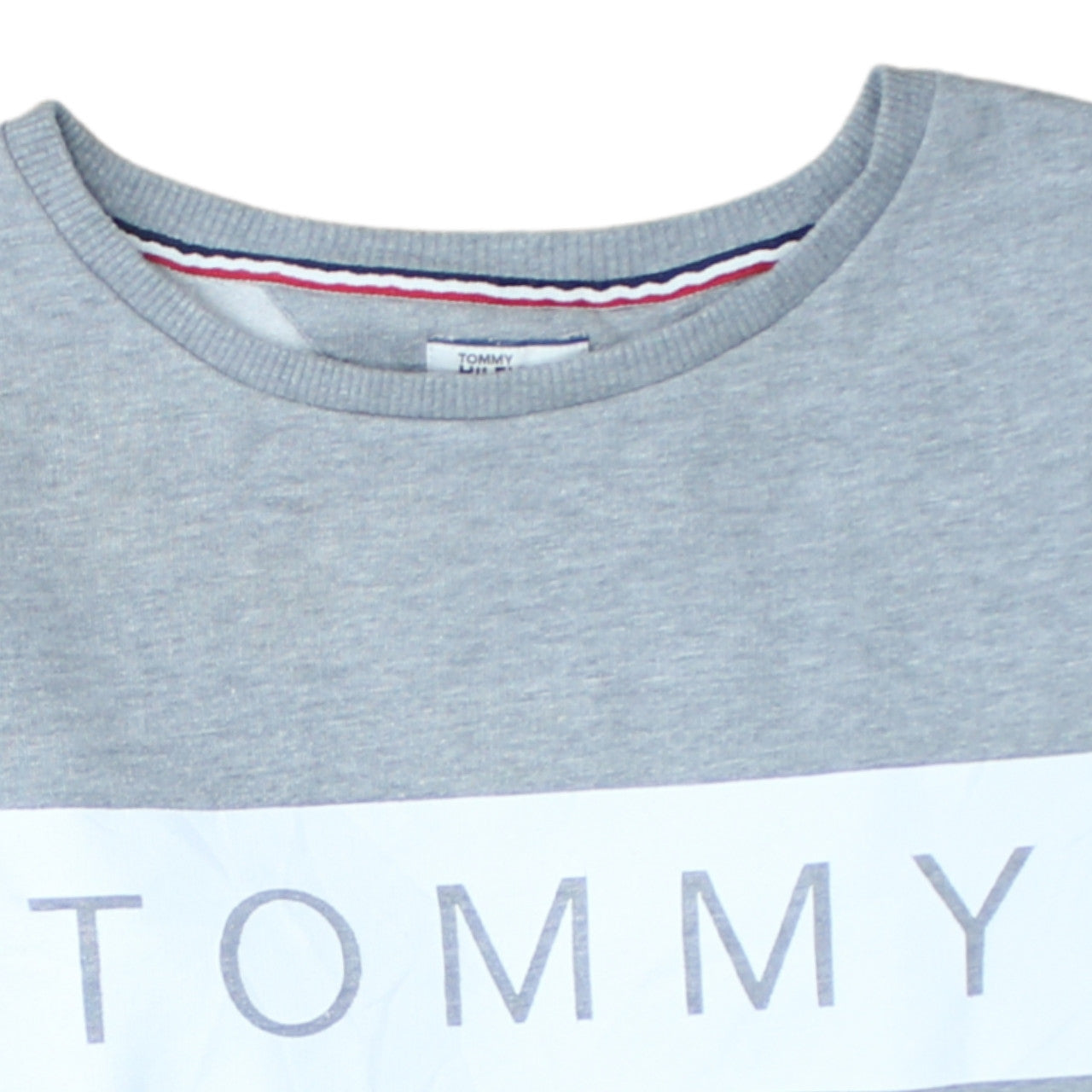 Tommy Hilfiger Men’s Grey Logo Crew Neck Sweatshirt Size S