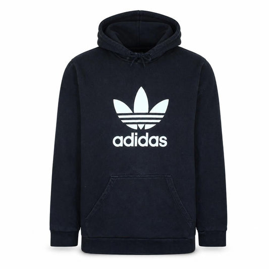 Front view of Adidas Men's Black Pullover Hoodie L Regular Fit Sports Logo