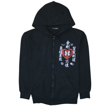 New Girl Order Womens Black Graphic Full Zip Hoodie Size 12