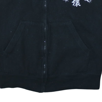 New Girl Order Womens Black Graphic Full Zip Hoodie Size 12