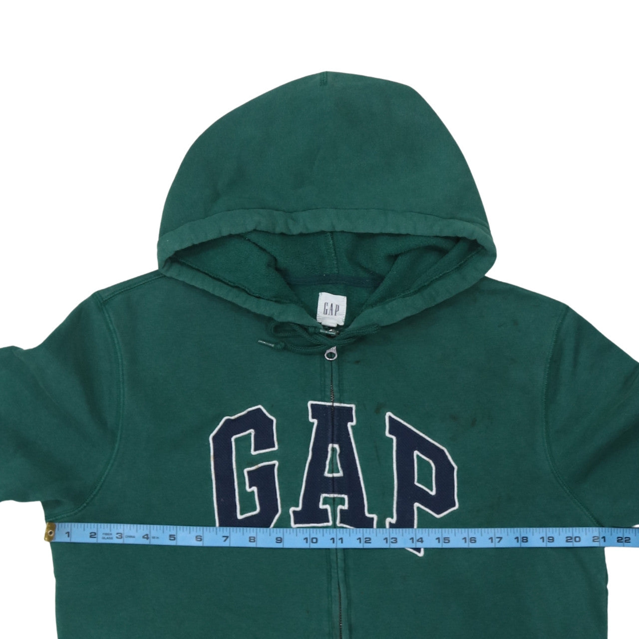 GAP Men's Green Full Zip Hoodie M Logo Fleece Sweatshirt