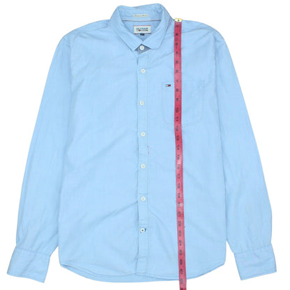 Hilfiger Denim Men's Blue Button-Down Long Sleeve Cotton Shirt M