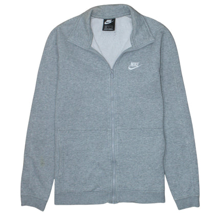 Nike Men's Grey Full Zip Cotton Fleece Sweatshirt Small
