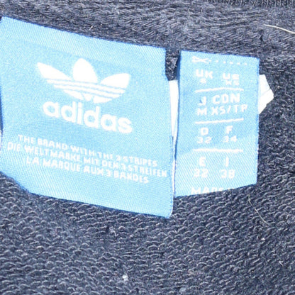 Adidas Womens Black Crew Neck Pullover Sweatshirt Size XS Classic Logo