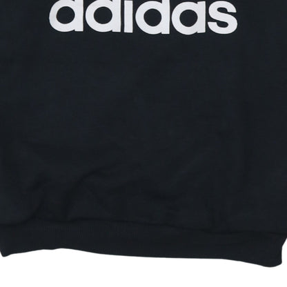 Adidas Womens Black Crew Neck Pullover Sweatshirt Size XS Classic Logo