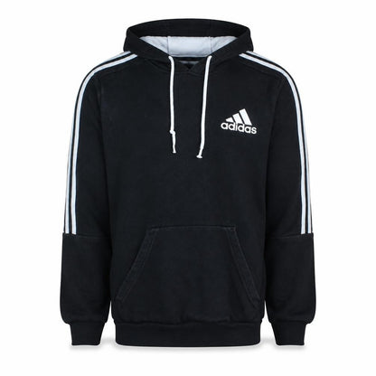 Adidas Men’s Black Pullover Hoodie S Regular Fit Logo Fleece
