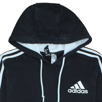 Adidas Men’s Black Pullover Hoodie S Regular Fit Logo Fleece