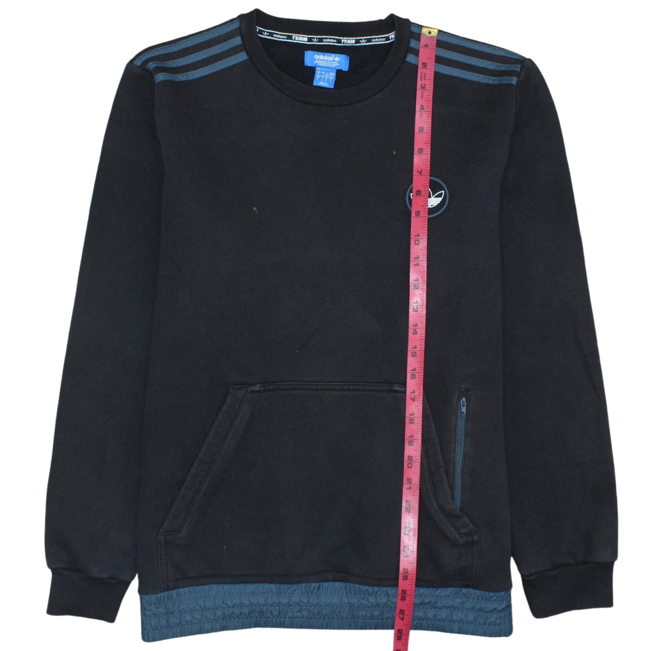 Adidas Men's Black Crew Neck Logo Pullover Sweatshirt L