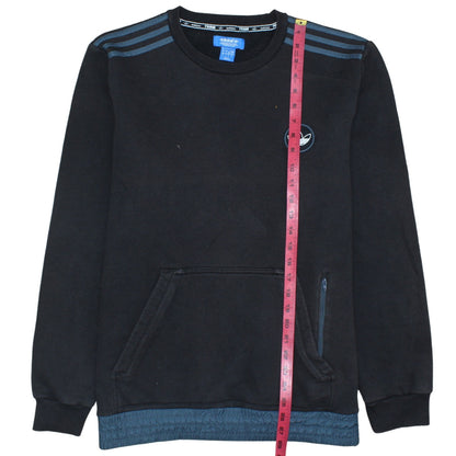 Adidas Men's Black Crew Neck Logo Pullover Sweatshirt L