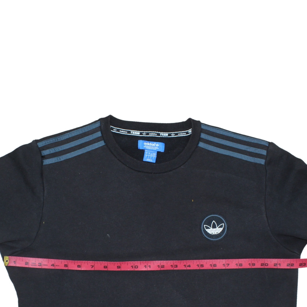Adidas Men's Black Crew Neck Logo Pullover Sweatshirt L