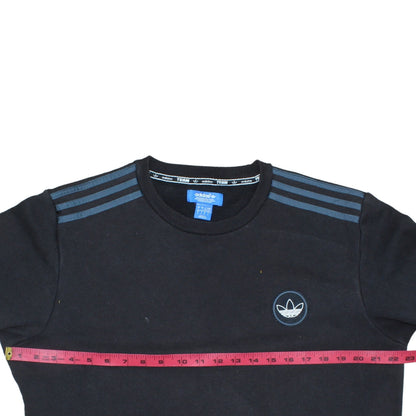 Adidas Men's Black Crew Neck Logo Pullover Sweatshirt L