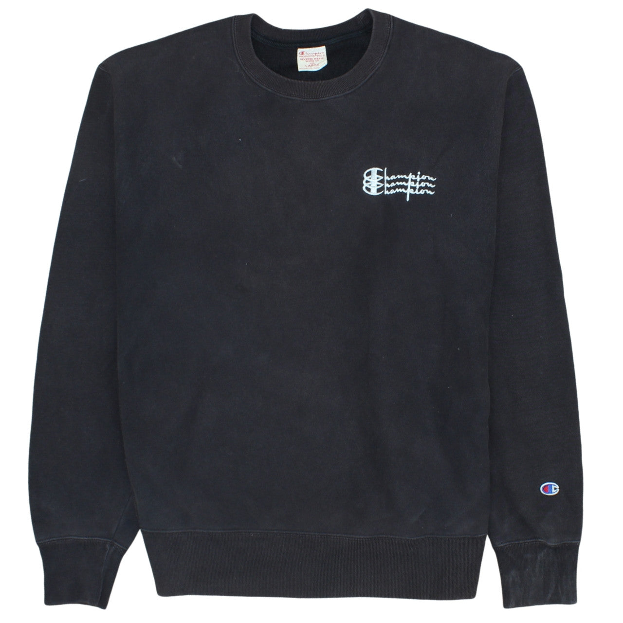 Champion Men's Black Large Reverse Weave Pullover Sweatshirt
