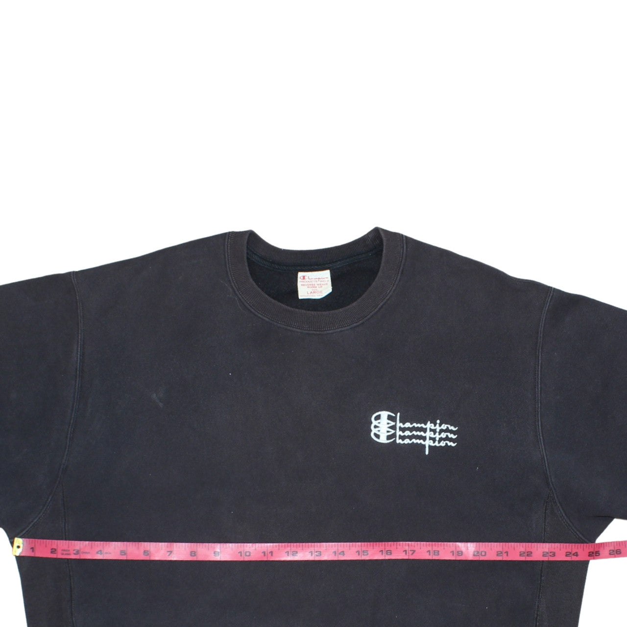 Champion Men's Black Large Reverse Weave Pullover Sweatshirt