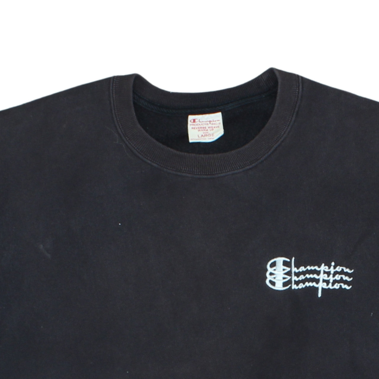 Champion Men's Black Large Reverse Weave Pullover Sweatshirt