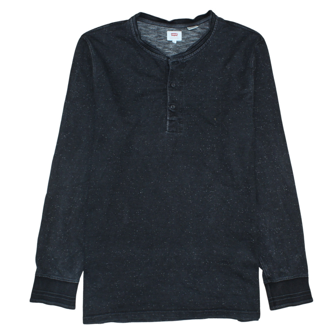 Levi's Men's Black Long Sleeve Henley Cotton T-Shirt Size L