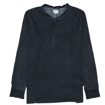 Levi's Men's Black Long Sleeve Henley Cotton T-Shirt Size L