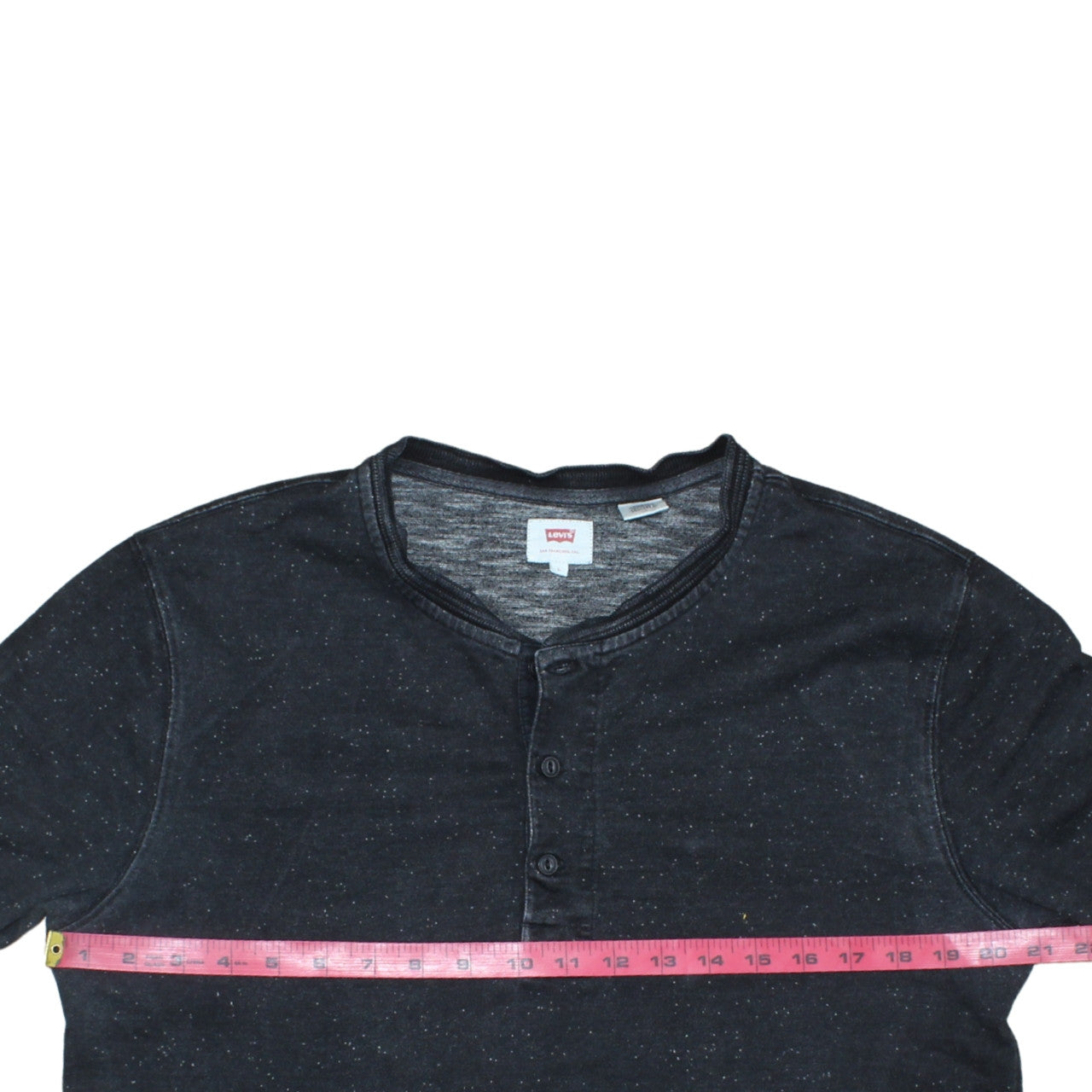 Levi's Men's Black Long Sleeve Henley Cotton T-Shirt Size L