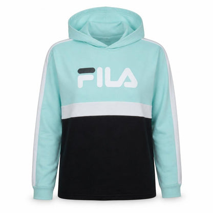 Fila Womens Mint Blue Colourblock Pullover Hoodie Size 16