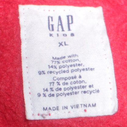GAP Kids Boys Red Full Zip Hoodie XL 12-13 Years Cotton Blend Logo