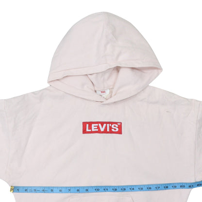 Levi's Women's Pink XS Pullover Hoodie Logo Cotton Sweatshirt