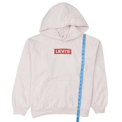 Levi's Women's Pink XS Pullover Hoodie Logo Cotton Sweatshirt