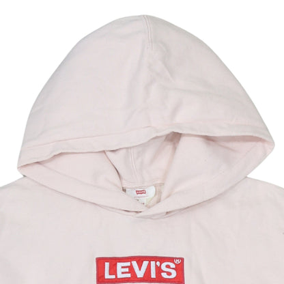 Levi's Women's Pink XS Pullover Hoodie Logo Cotton Sweatshirt