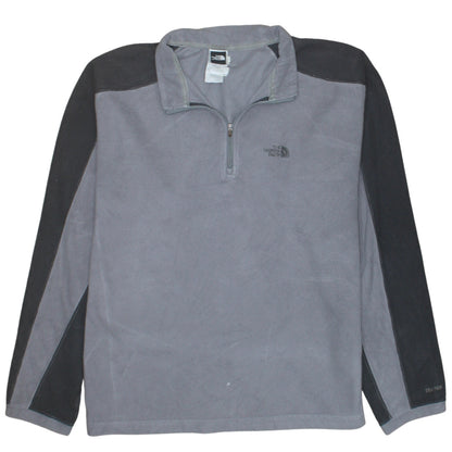 The North Face Men's Grey Fleece 1/4 Zip Pullover Sweatshirt M