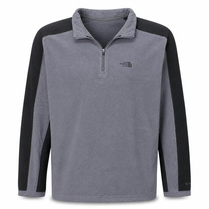 The North Face Men's Grey Fleece 1/4 Zip Pullover Sweatshirt M
