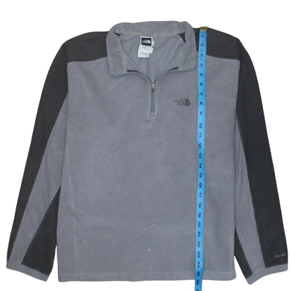 The North Face Men's Grey Fleece 1/4 Zip Pullover Sweatshirt M