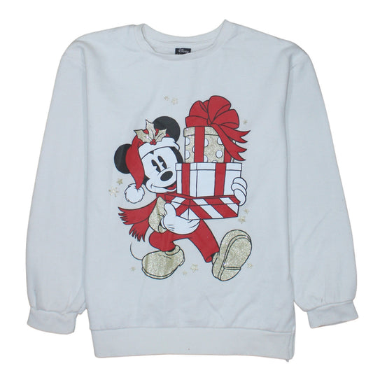 Disney at Primark Girls White Christmas Mickey Mouse Sweatshirt 13-14 Years