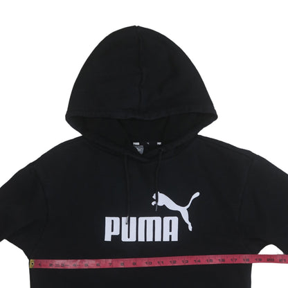 Puma Mens Black Small Pullover Hoodie Fleece Logo Sweatshirt