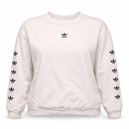 Adidas Womens Beige Crew Neck Sweatshirt Size 14 Logo Print