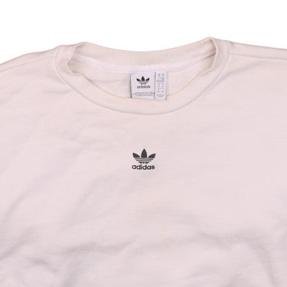 Adidas Womens Beige Crew Neck Sweatshirt Size 14 Logo Print