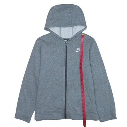 Nike Boys Grey Full Zip Hoodie L 147-158cm Classic Fleece Sweatshirt