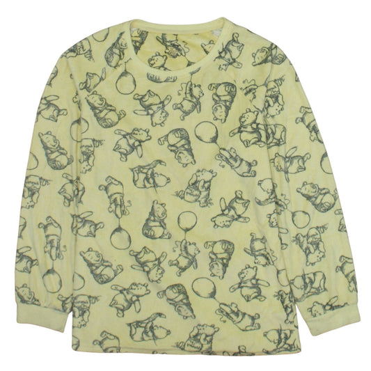Primark Disney Winnie the Pooh Yellow Fleece Nightshirt XS Womens Long Sleeve