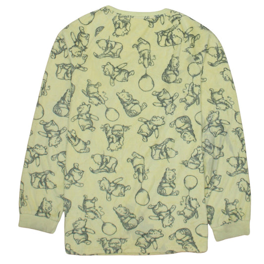 Primark Disney Winnie the Pooh Yellow Fleece Nightshirt XS Womens Long Sleeve