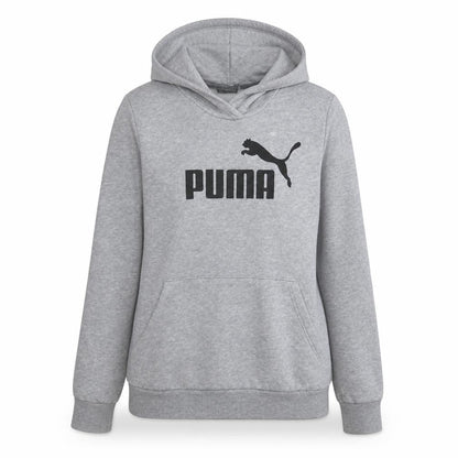 Puma Women Grey Logo Pullover Hoodie Size 12 Medium