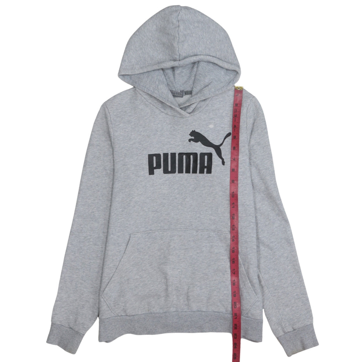 Puma Women Grey Logo Pullover Hoodie Size 12 Medium