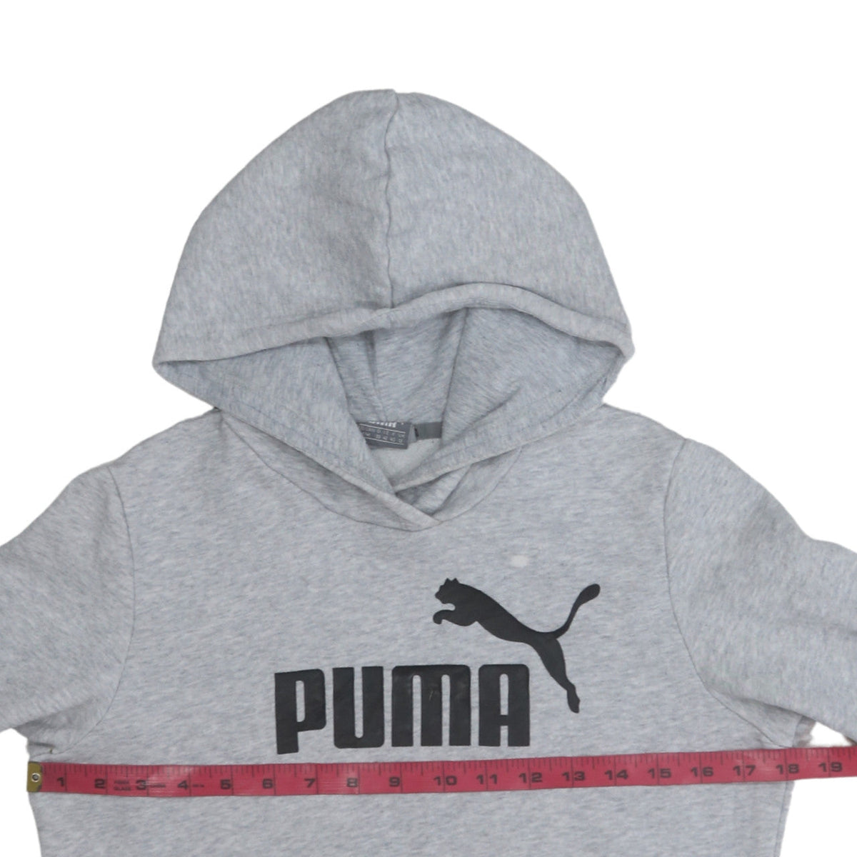 Puma Women Grey Logo Pullover Hoodie Size 12 Medium