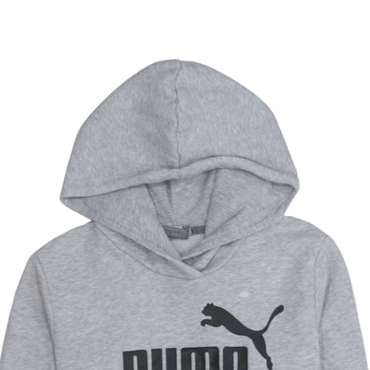 Puma Women Grey Logo Pullover Hoodie Size 12 Medium