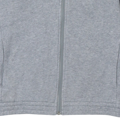 Adidas Boys Grey & Navy Full Zip Hoodie Size 13-14A 164cm Cotton Blend